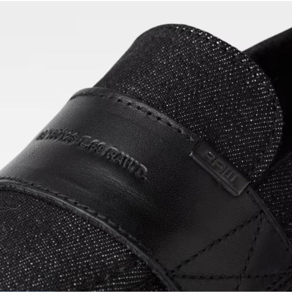 G-Star Black Slip-On Loafer with Subtle Sparkle